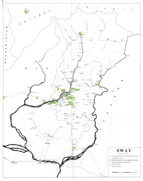 Map showing Protohistoric Cemeteries in Swat Valley