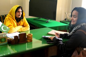 Interviewing a government official on the status of state run special education institutes in Pakistan Photo credits: Sunair Hassan 
