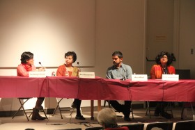 From right: Sai Balakrishnan, Anu Ramaswami, Asim Waqif, Chitra Venkataramani