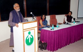 Ashoke Chatterjee addressing the workshop