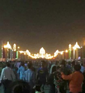 The view of India’s Parliament buildings on Independence Day