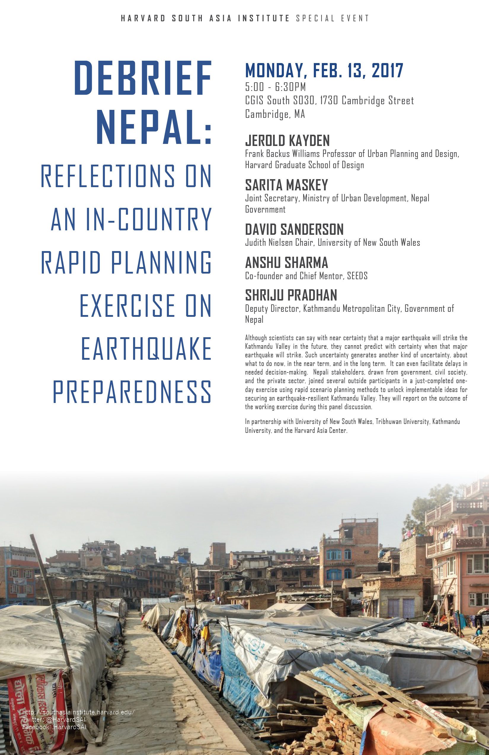 Debrief Nepal: Reflections on an In-Country Rapid Planning Exercise on Earthquake Preparedness