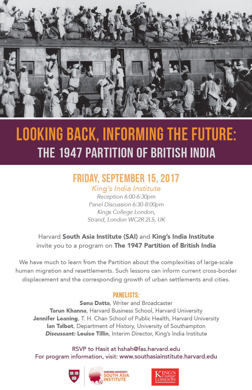 Looking Back, Informing the Future: The 1947 Partition of British India