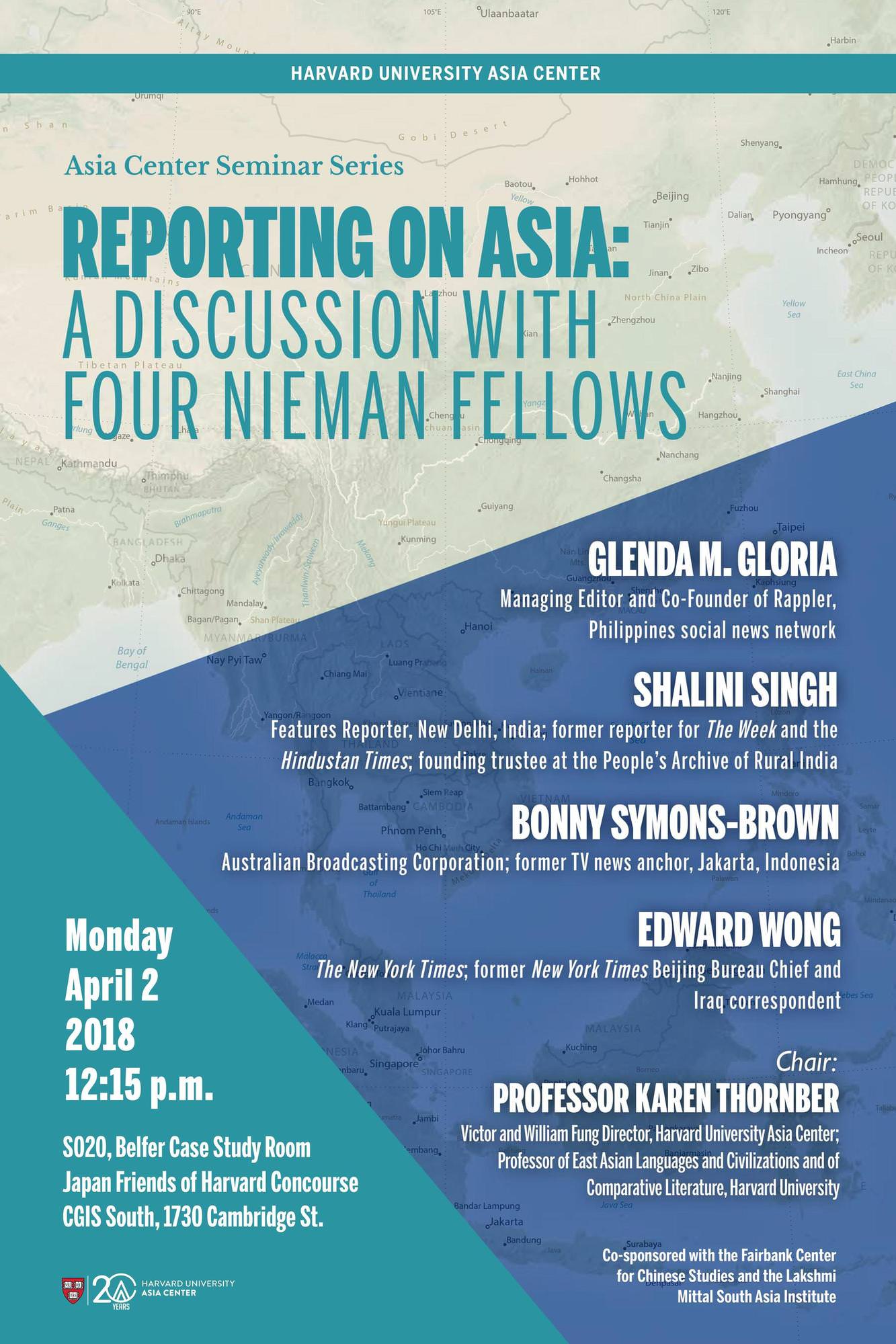 Reporting on Asia: A Discussion with Four Nieman Fellows
