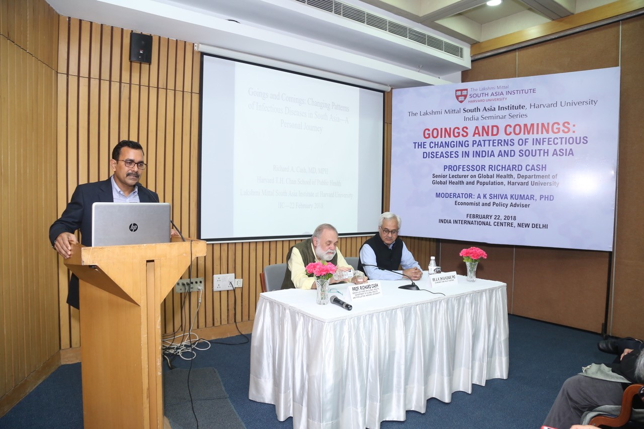 Dr. Sanjay Kumar introduces the seminar with Dr. Richard Cash moderated by Dr. A K Shiva Kumar