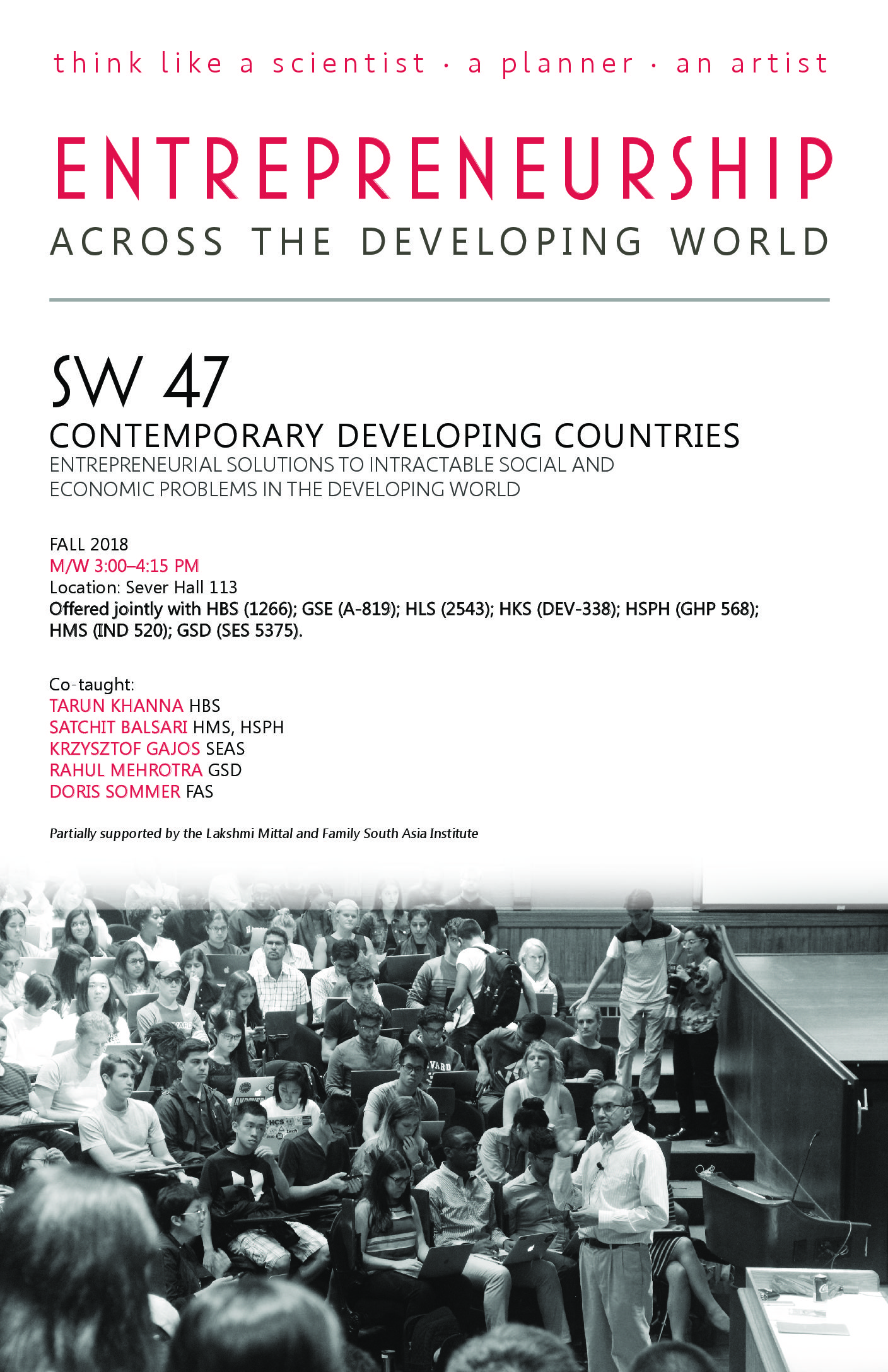 Fall Class: Contemporary Developing Countries: Entrepreneurial Solutions to Intractable Social and Economic Problems (SW47)