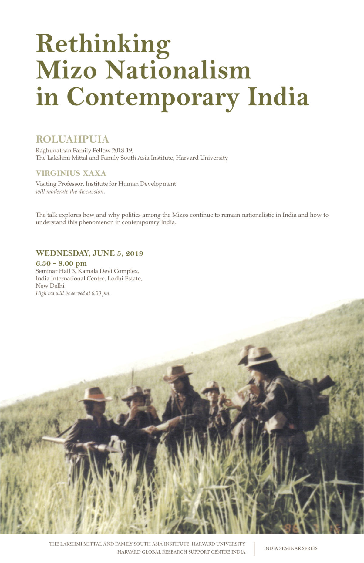 Poster image for Rethinking Mizo Nationalism in Contemporary India event.