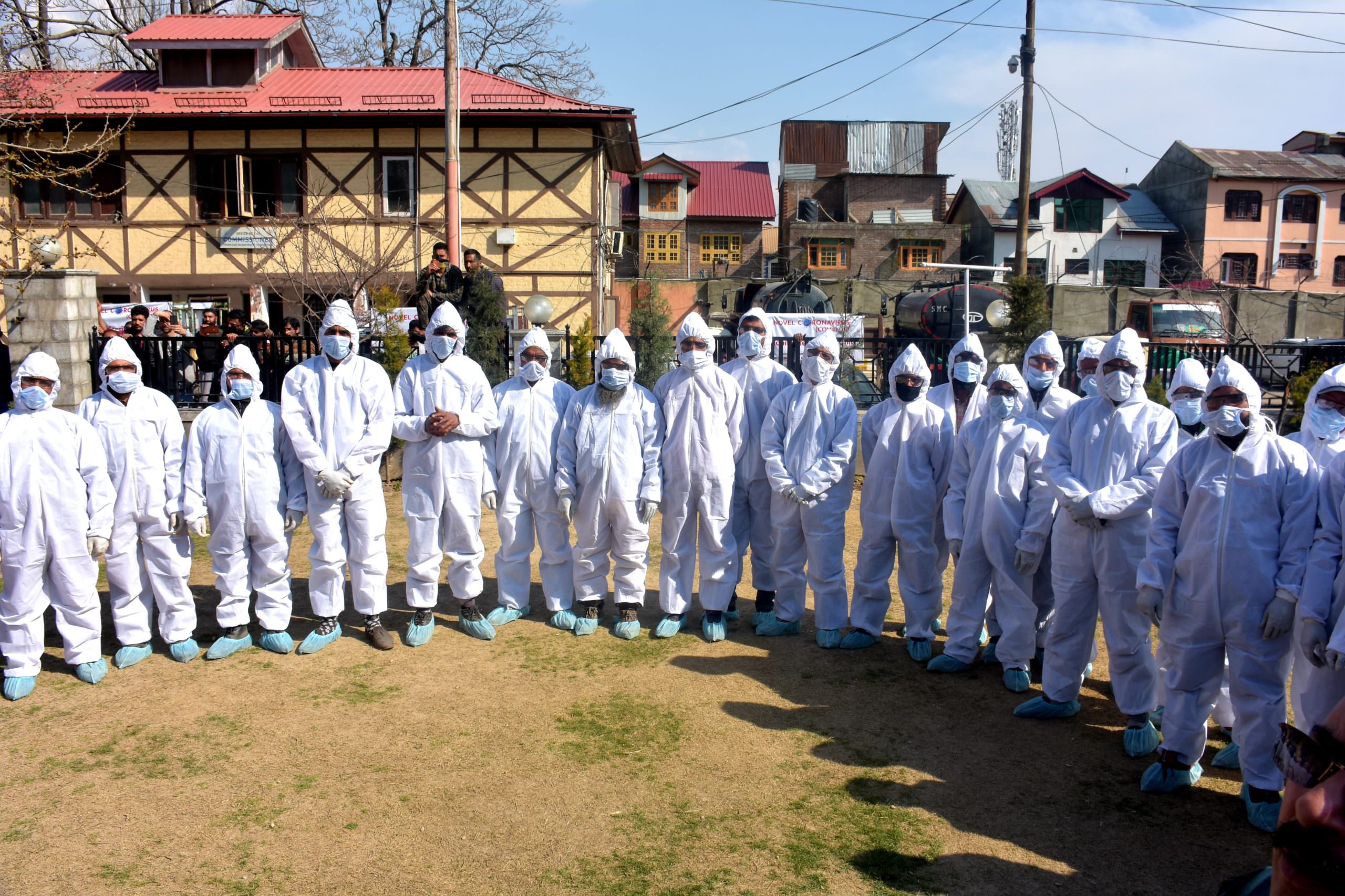 Second wave of coronavirus in india Kits white Frontline workers in india covid 2021, wearing dress helping societies people to come out from coronavirus 2nd phase in india