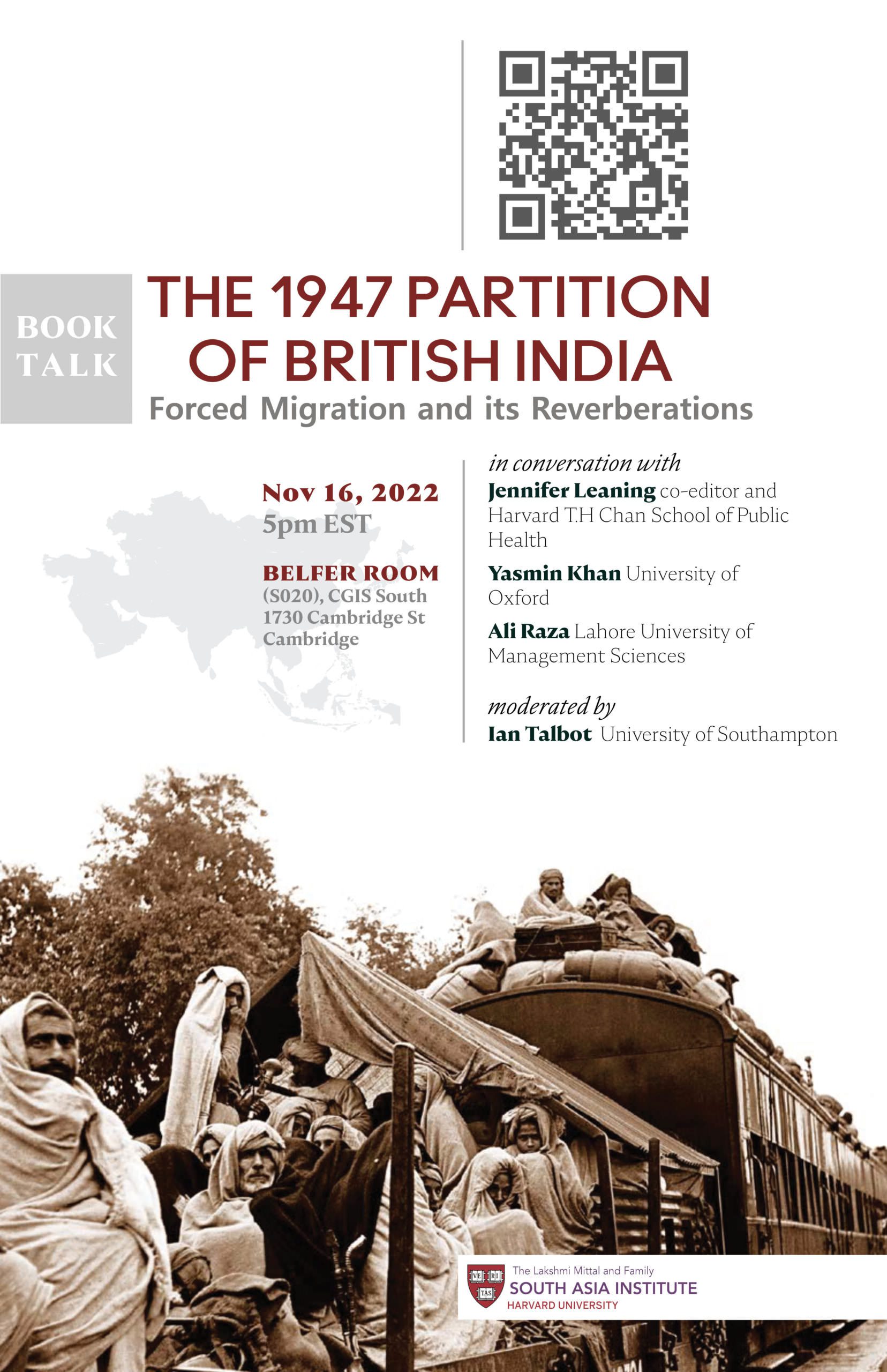 Book Launch: “The 1947 Partition Of British India: Forced Migration And ...