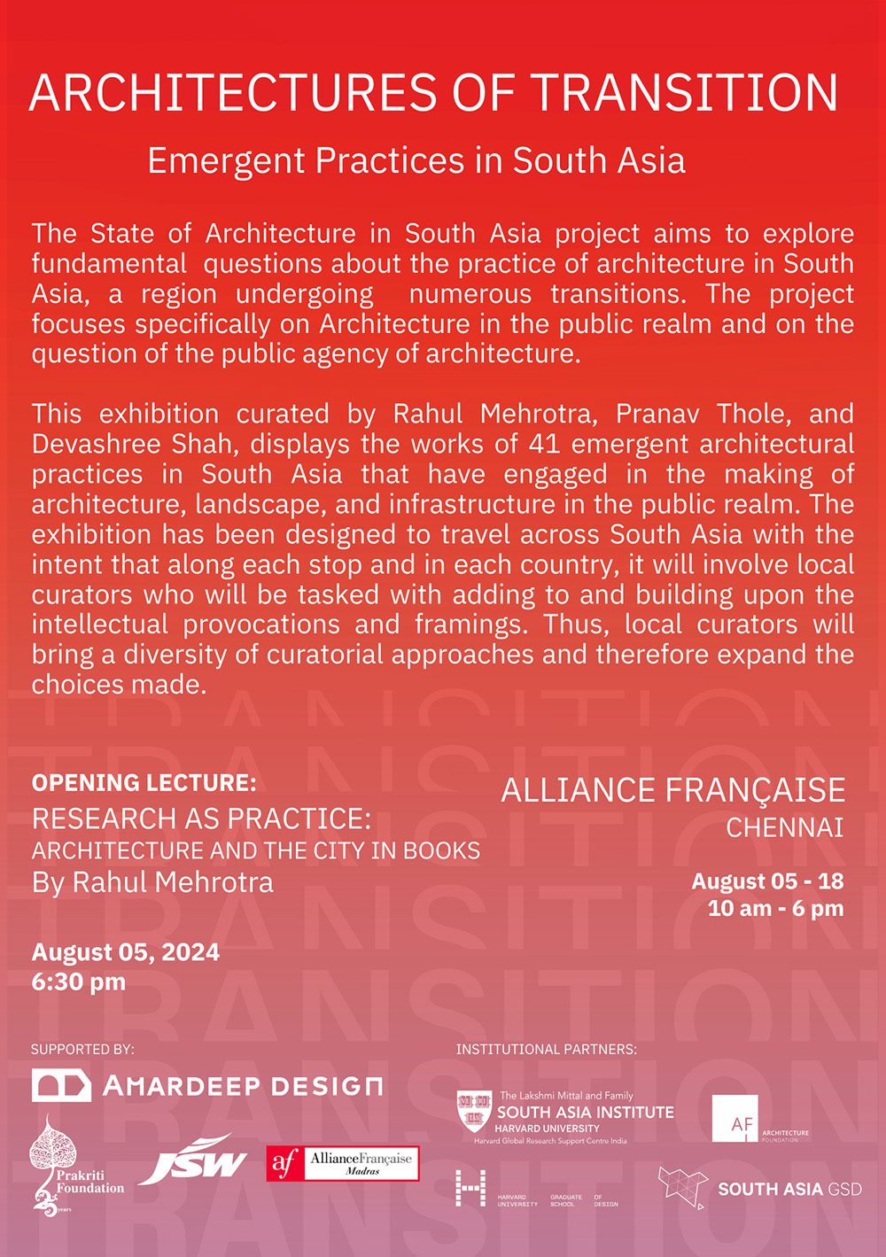 Architectures of Transition Exhibition Chennai August 2024