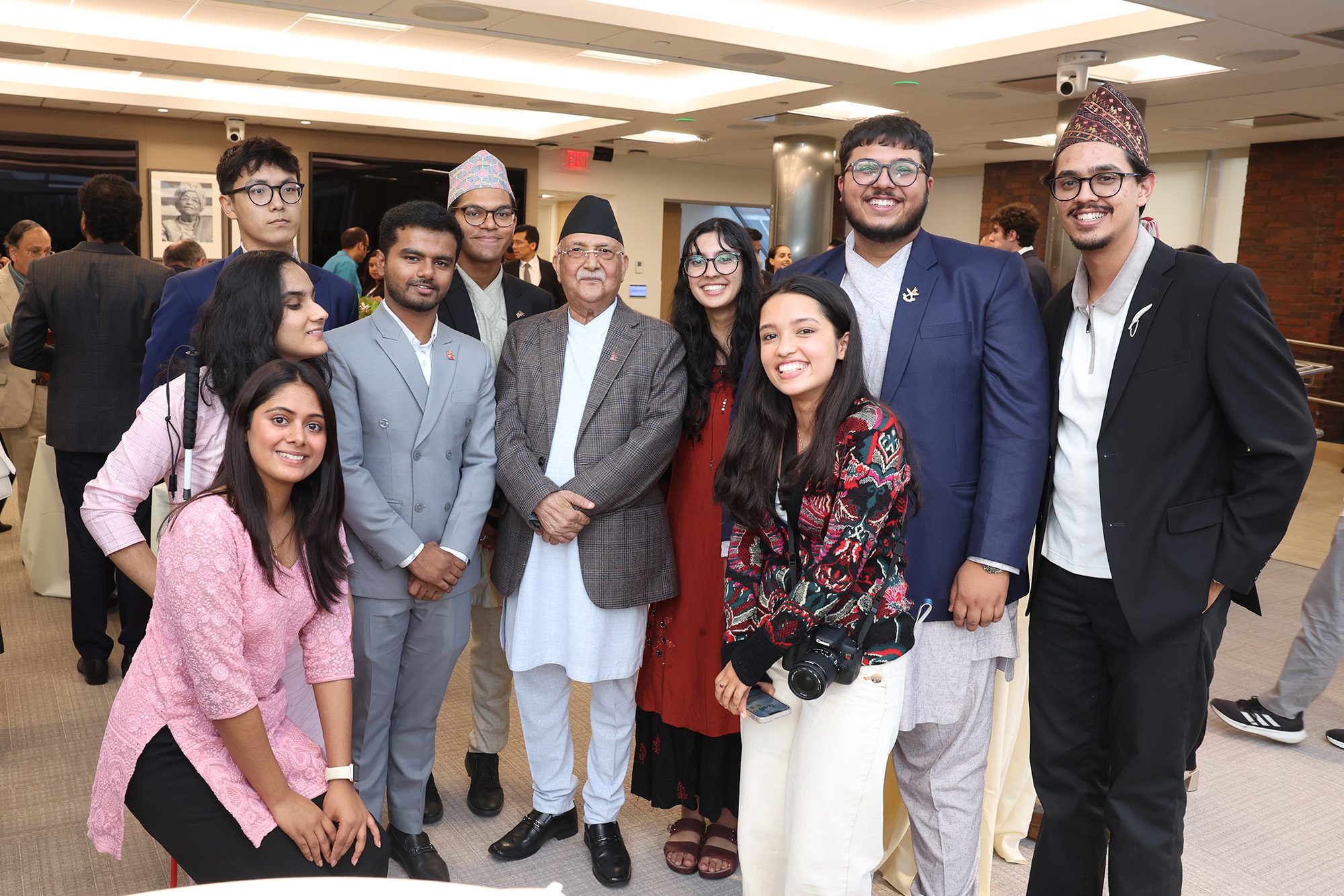 Nepal PM Oli Student Group Photo